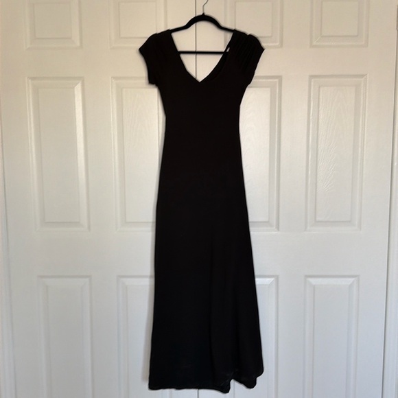 Pact Organic Cotton Fit & Flare Crossback Maxi black Dress, size S - Picture 3 of 10